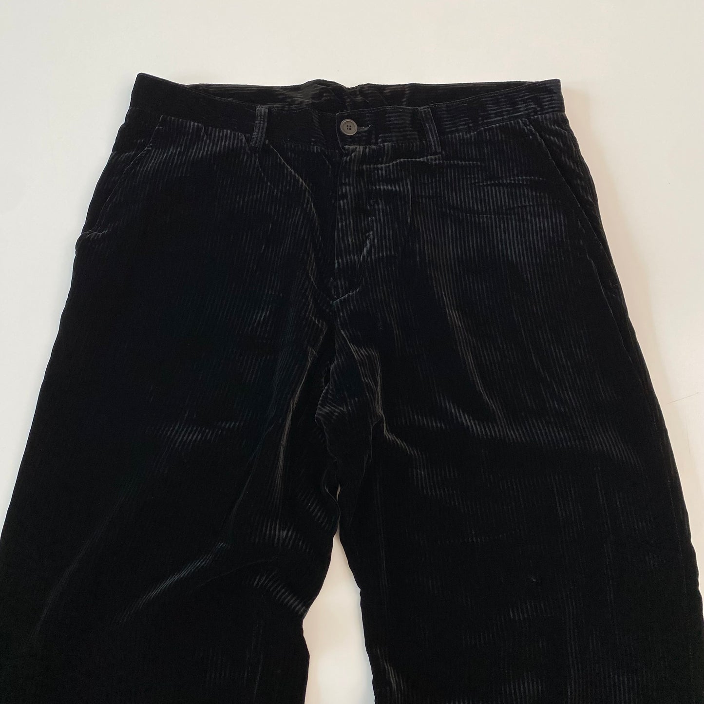 Giorgio Armani 1980 Wide Leg Black Velvet Trousers