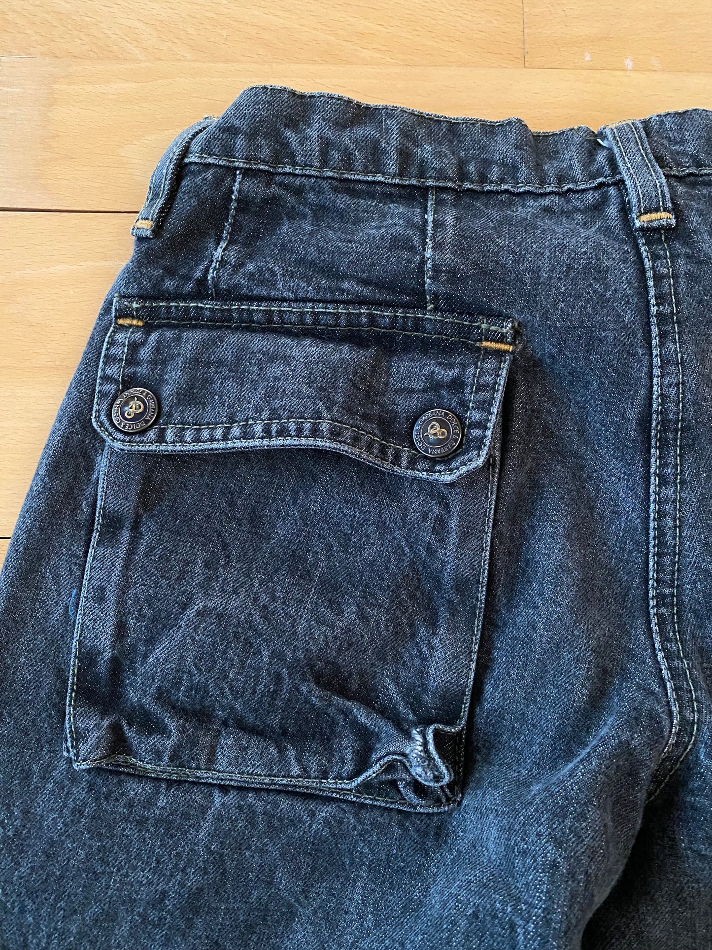 Dolce Gabbana 2003 Denim Parachute Cargo Pants