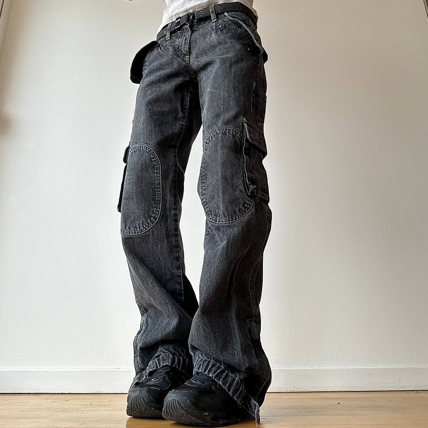 Dolce Gabbana 2003 Denim Parachute Cargo Pants