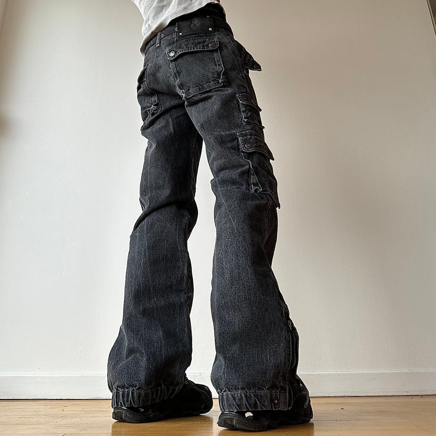 Dolce Gabbana 2003 Denim Parachute Cargo Pants