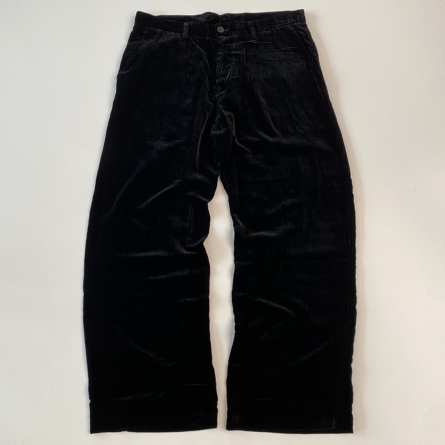 Giorgio Armani 1980 Wide Leg Black Velvet Trousers