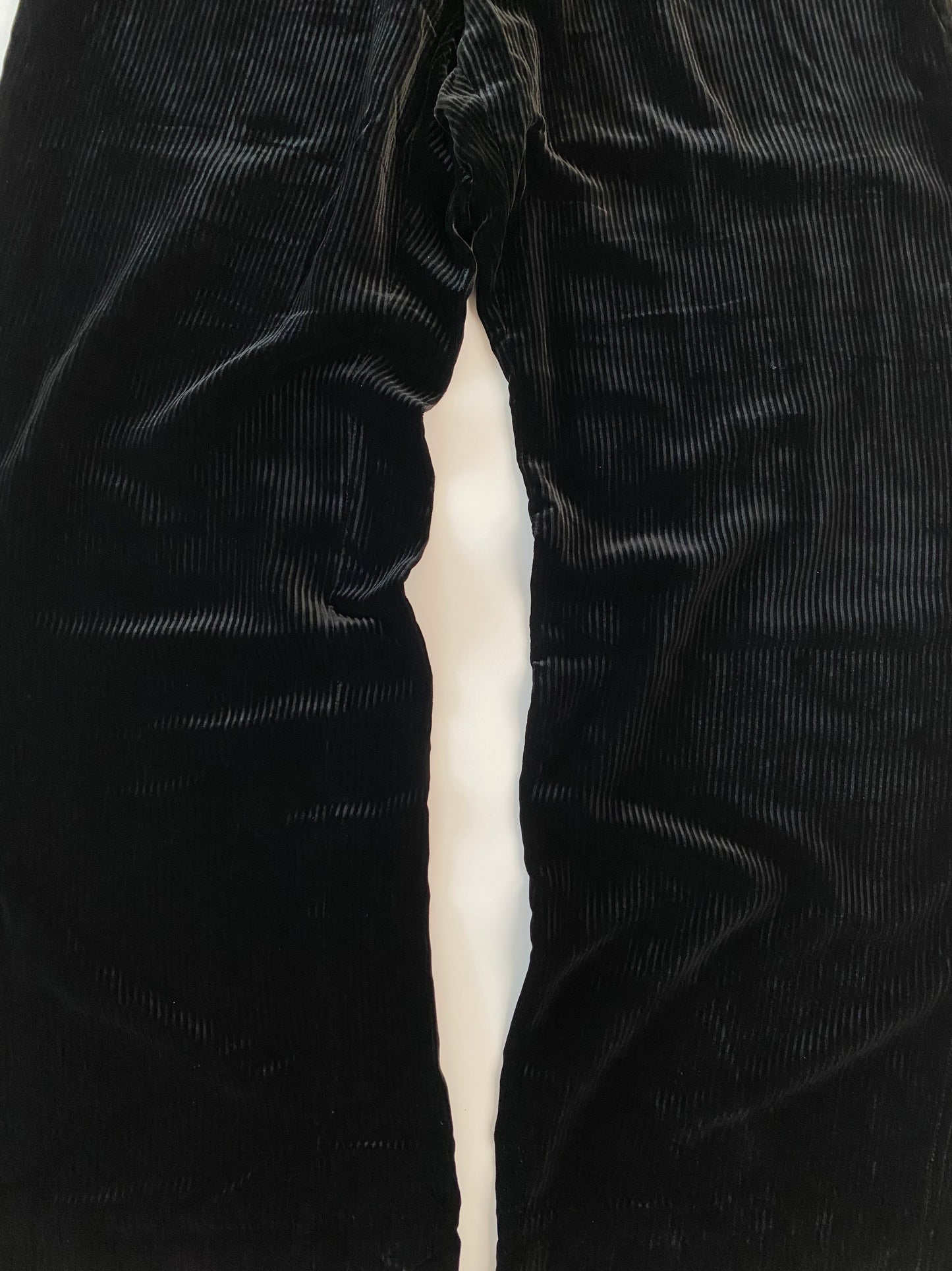 Giorgio Armani 1980 Wide Leg Black Velvet Trousers
