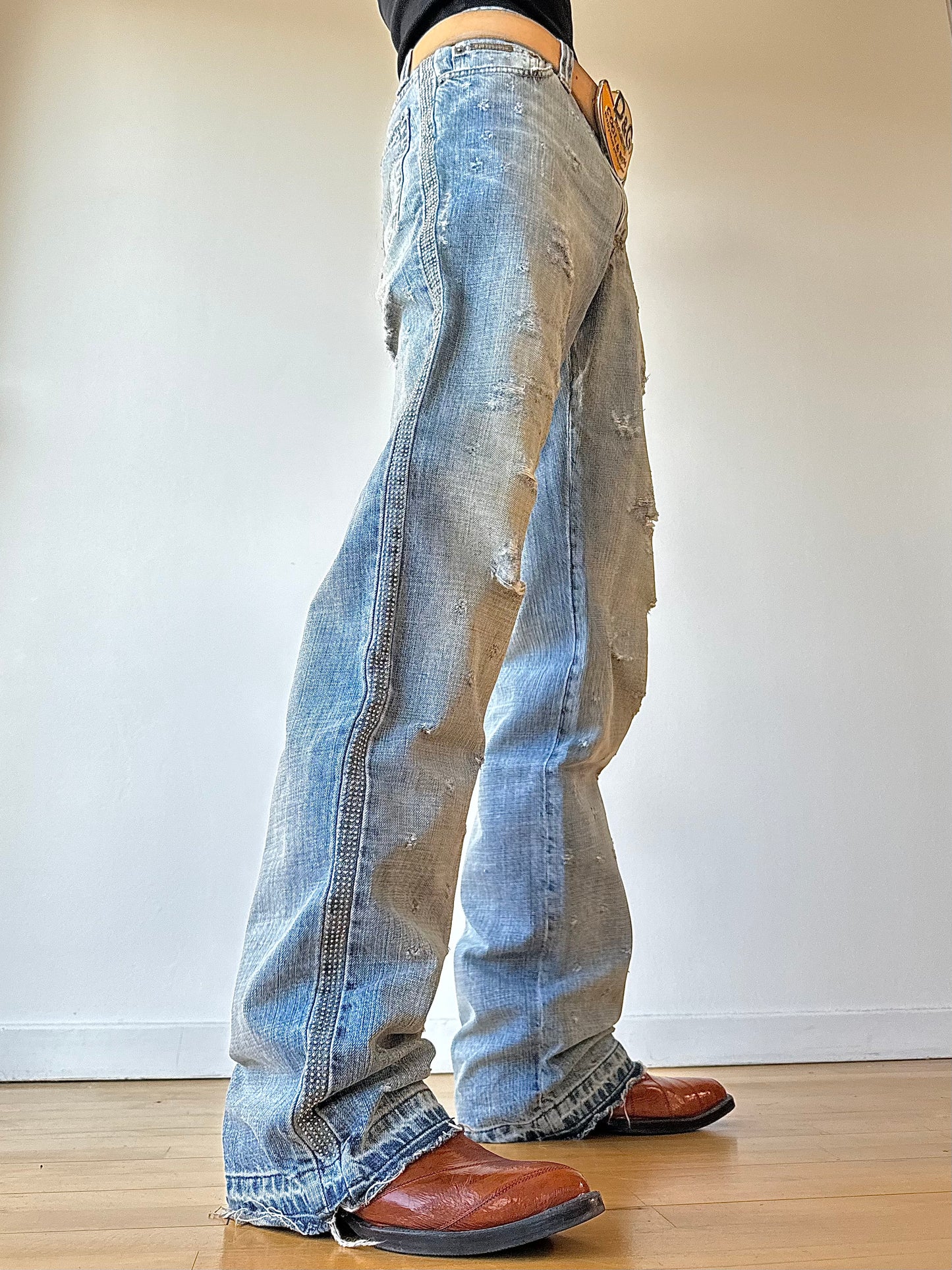 Dolce Gabbana Spring/Summer 2005 Rockstar Studs Destroy Denim Jeans