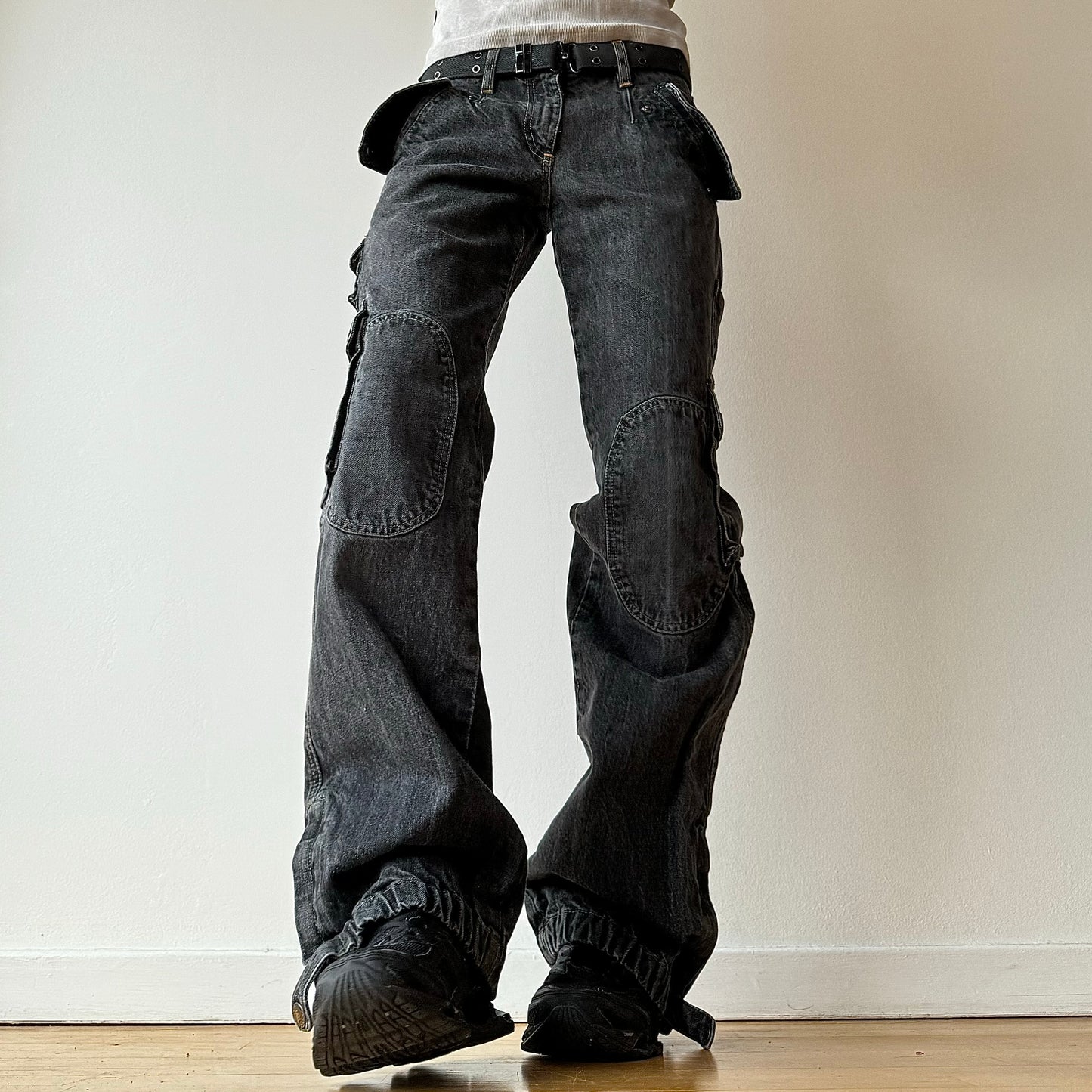 Dolce Gabbana 2003 Denim Parachute Cargo Pants