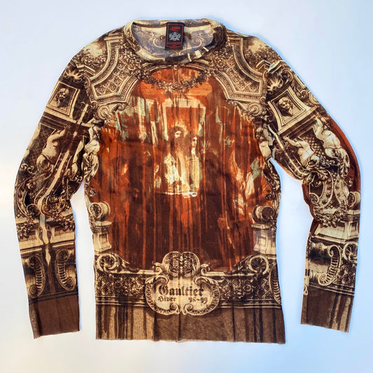 Jean Paul Gaultier A/W 1998 Cathedral Longsleeve Mesh Shirt