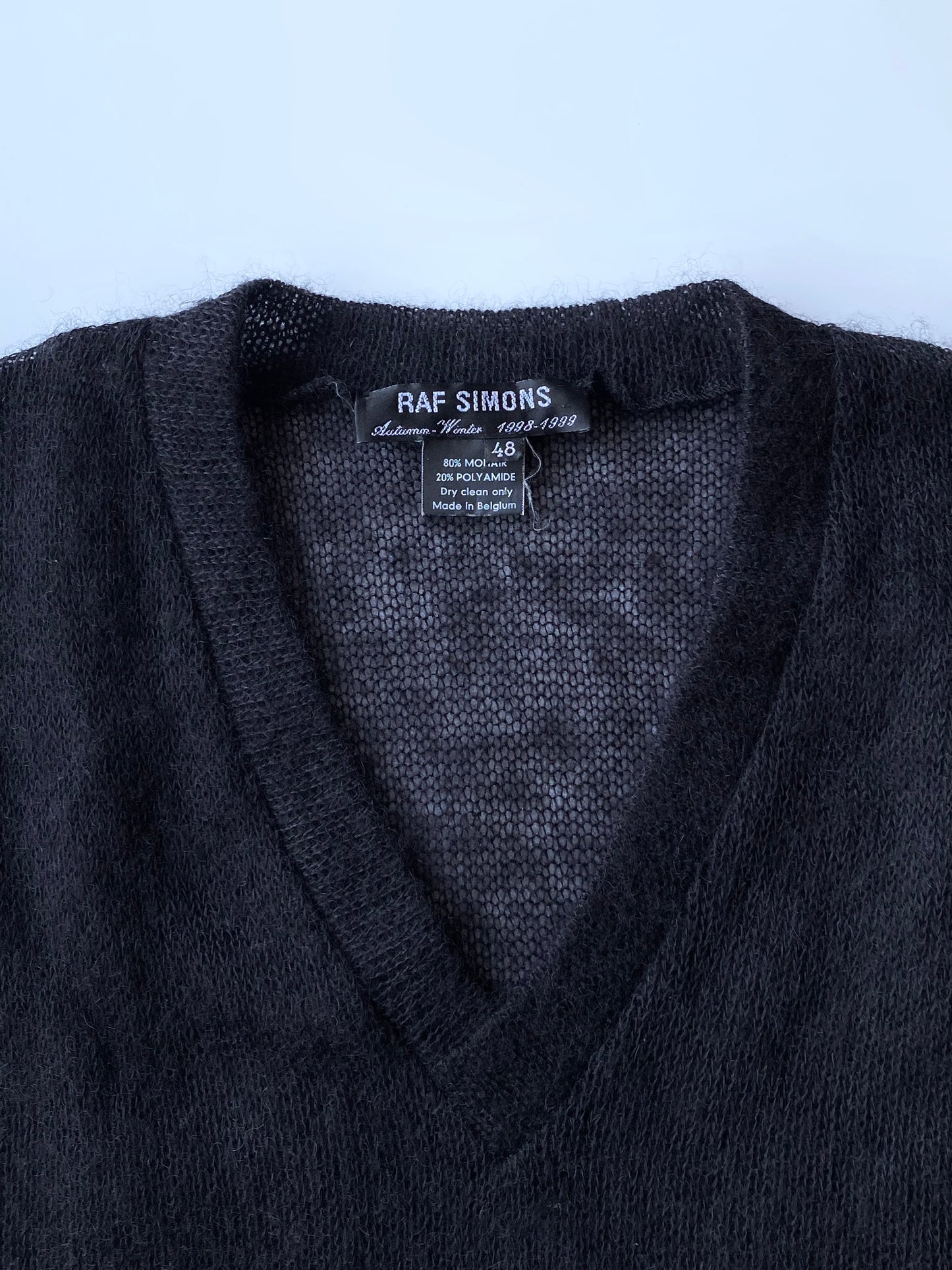 Raf Simons F/W 1998-1999 Mohair Knitted Vest – Obsidian