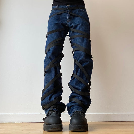 Helmut Lang Custom Sample Straps Denim Jeans