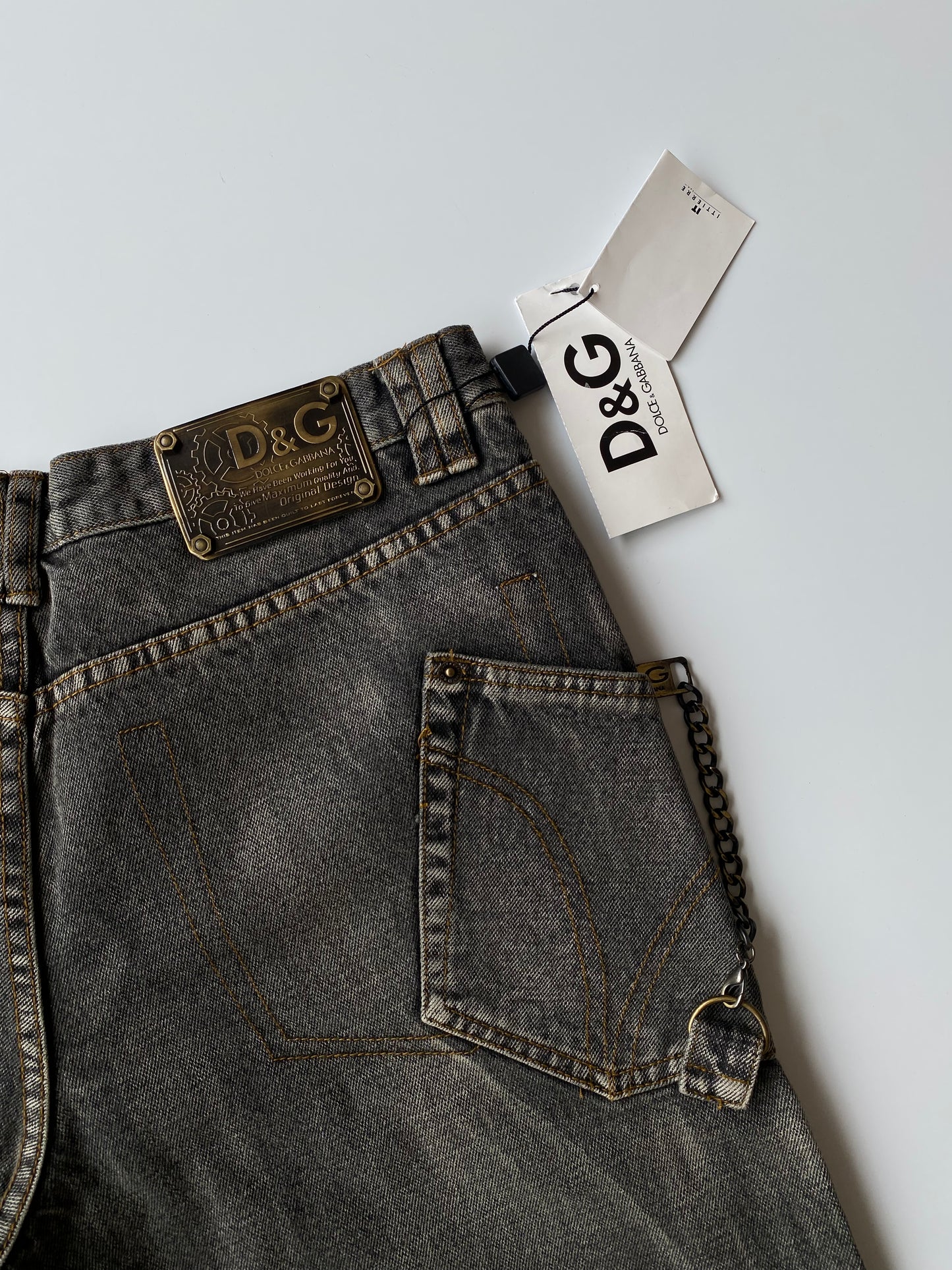 Dolce & Gabbana 2003-2004 Baggy Charcoal Denim Jeans