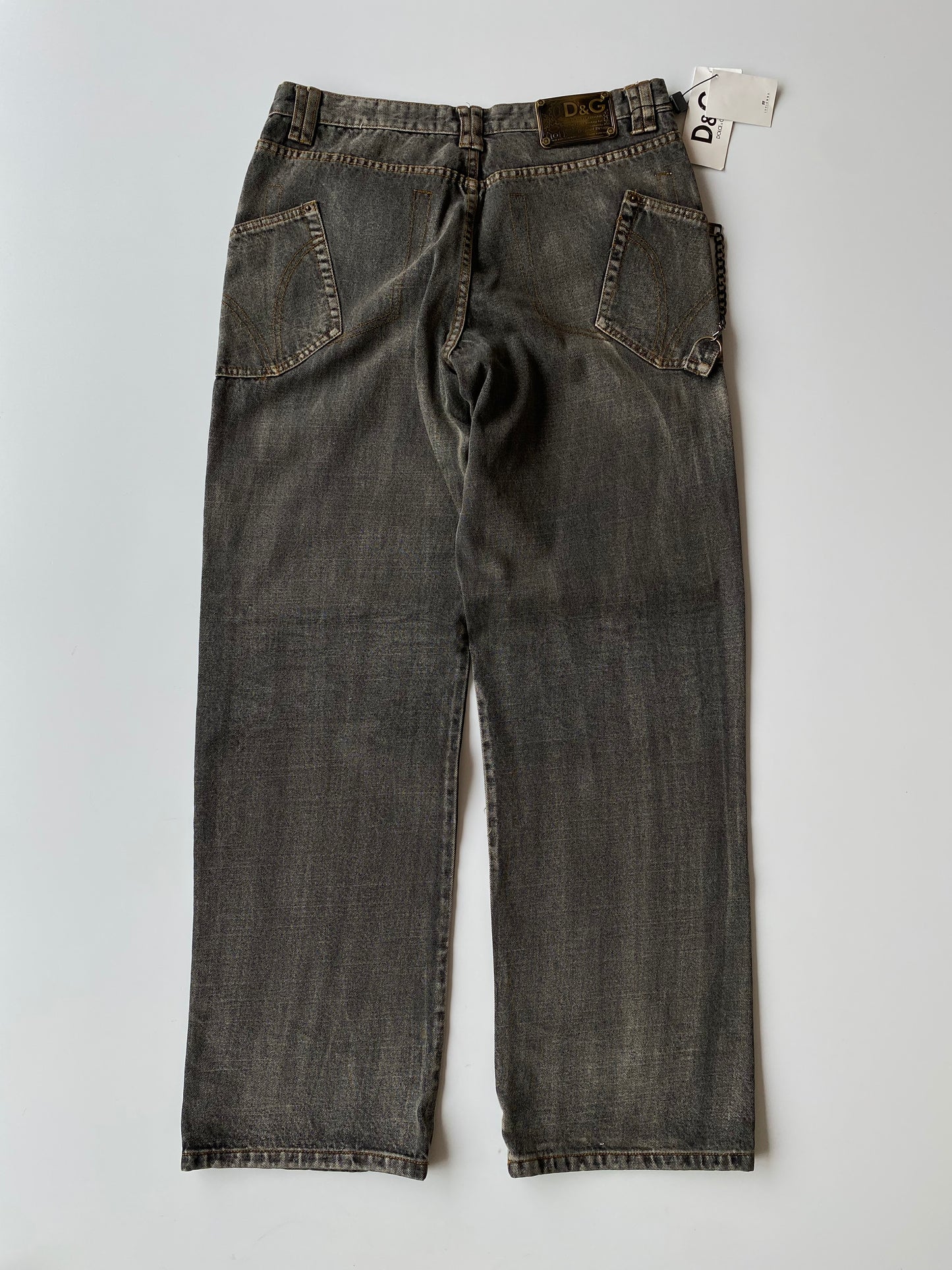 Dolce & Gabbana 2003-2004 Baggy Charcoal Denim Jeans