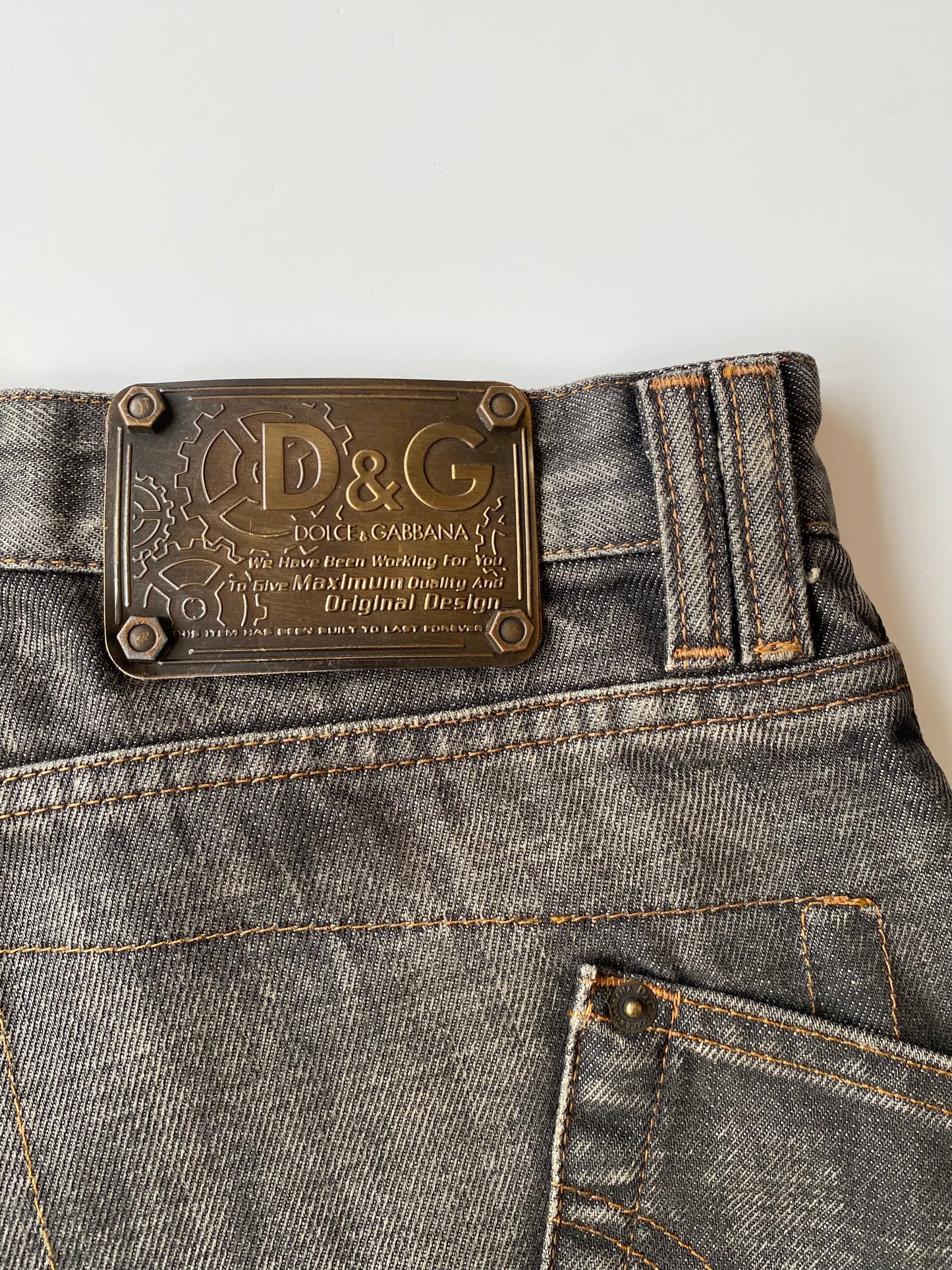 Dolce & Gabbana 2003-2004 Baggy Charcoal Denim Jeans