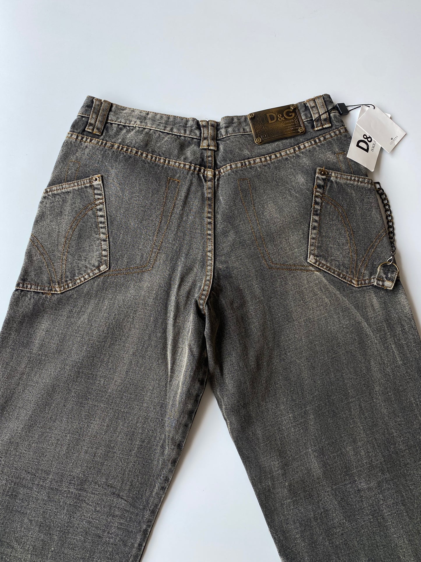 Dolce & Gabbana 2003-2004 Baggy Charcoal Denim Jeans – Obsidian