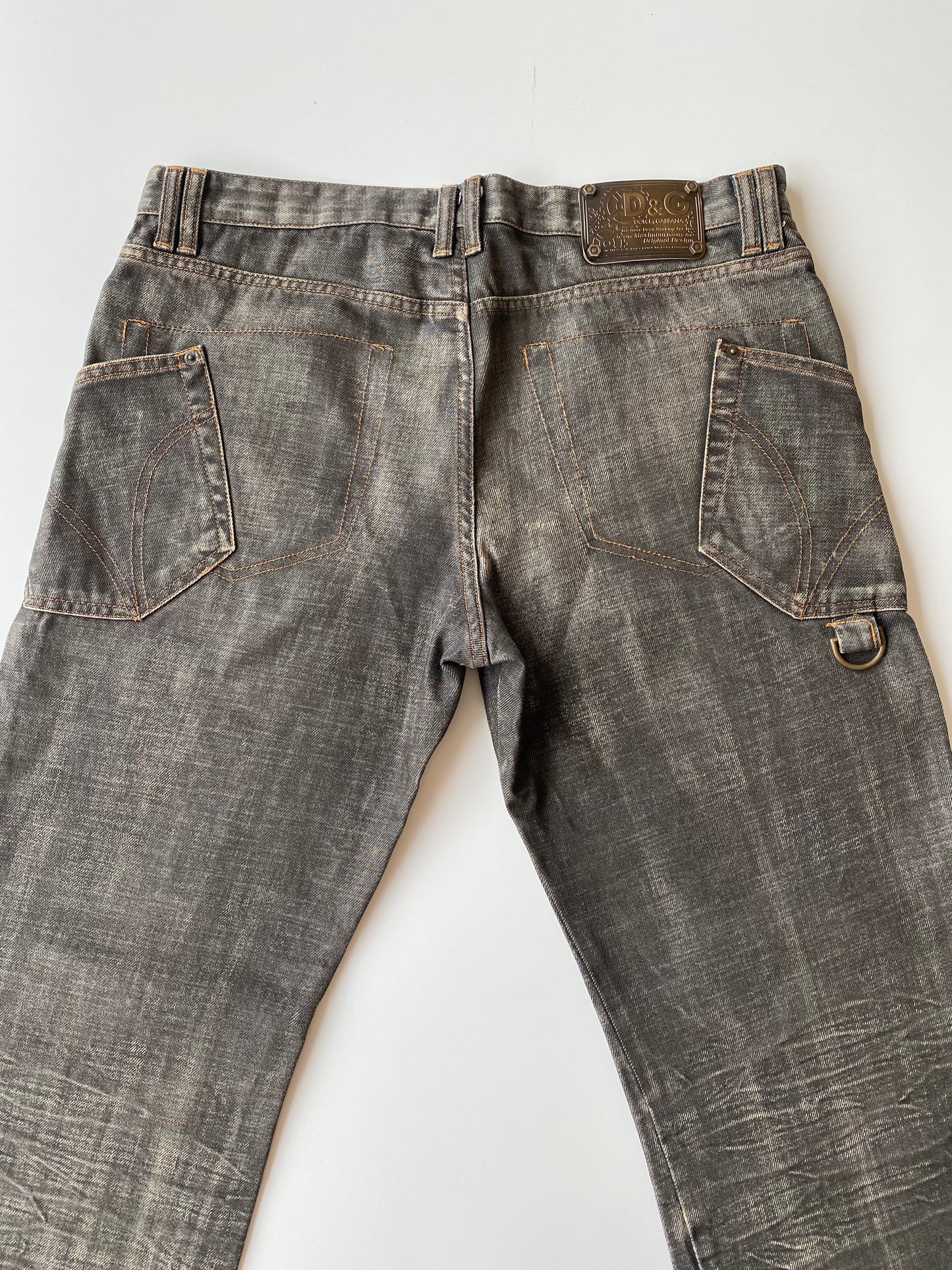 Dolce & Gabbana 2003-2004 Baggy Charcoal Denim Jeans