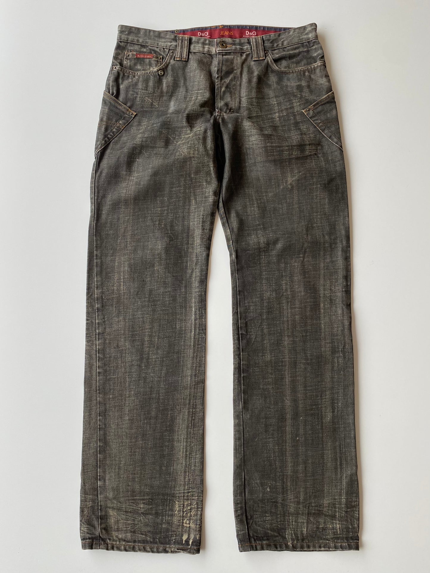 Dolce & Gabbana 2003-2004 Baggy Charcoal Denim Jeans