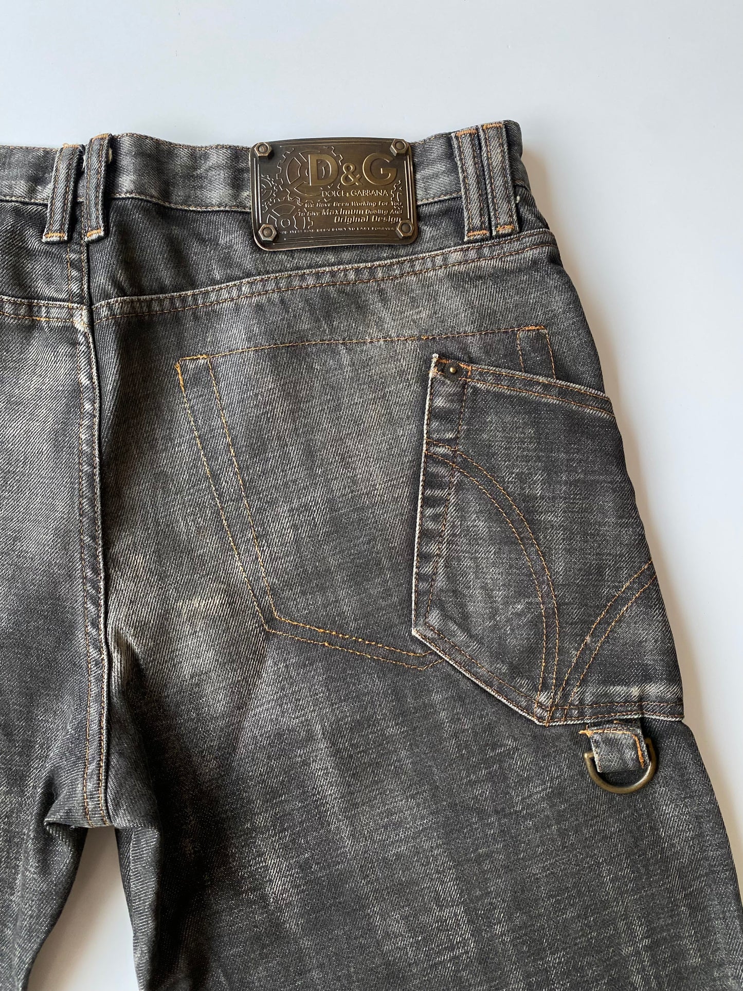 Dolce & Gabbana 2003-2004 Baggy Charcoal Denim Jeans