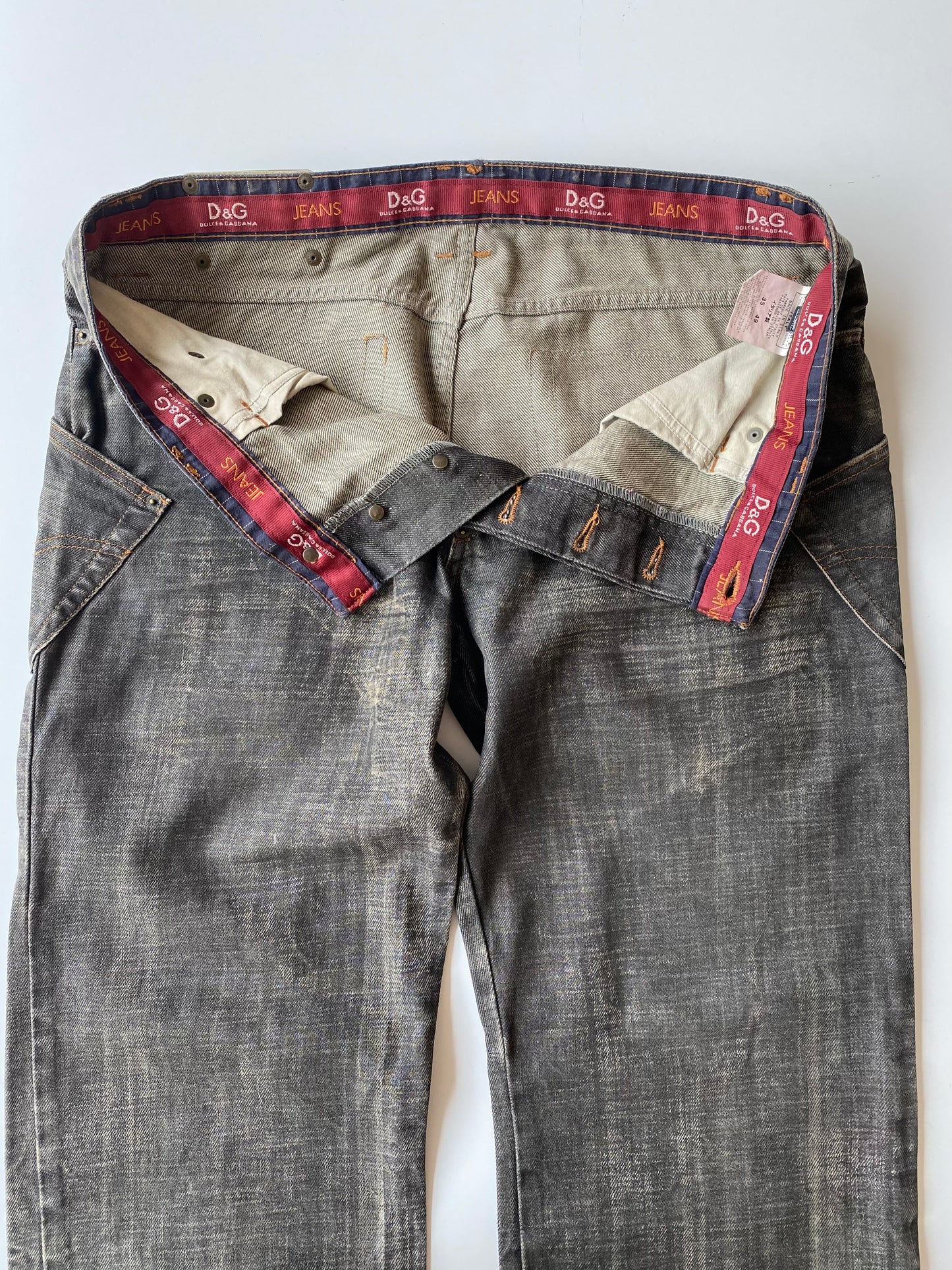 Dolce & Gabbana 2003-2004 Baggy Charcoal Denim Jeans