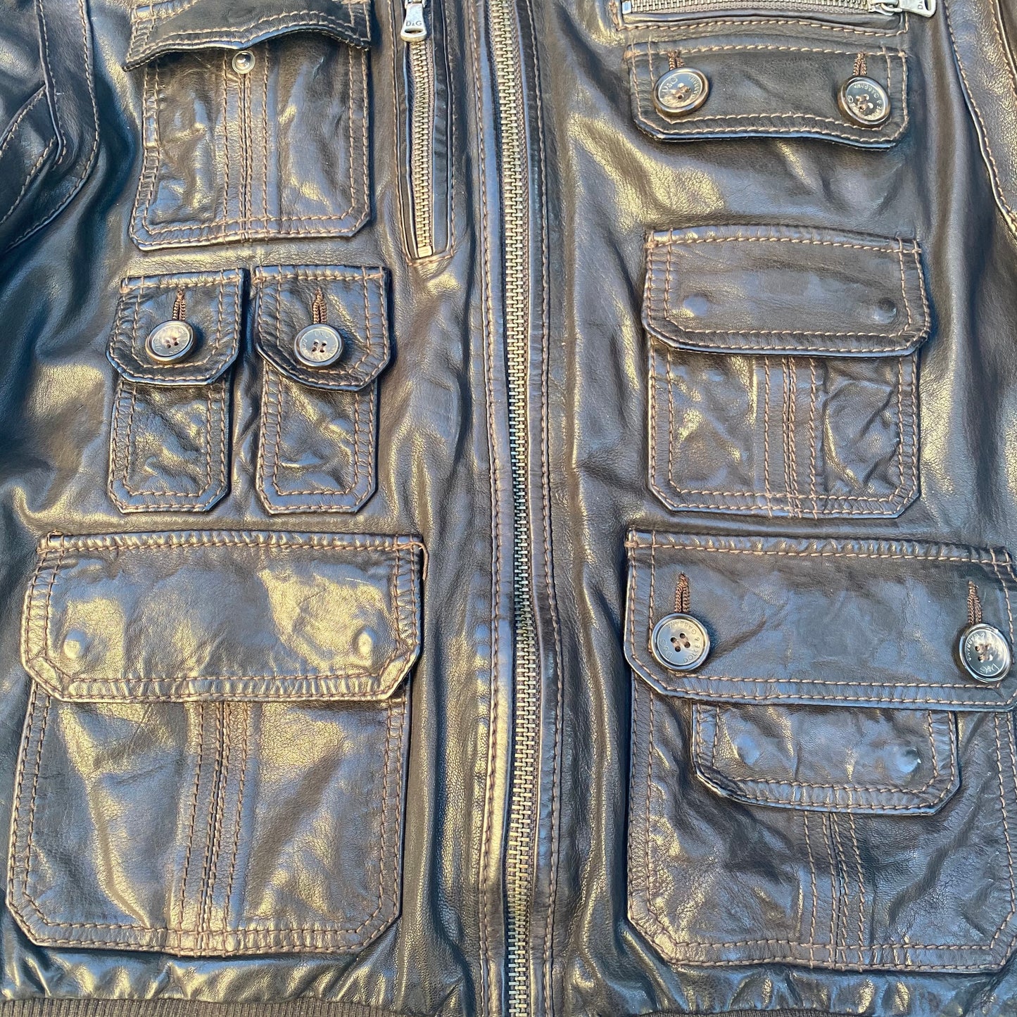 Dolce & Gabbana A/W 2003 Cargo Leather Jacket