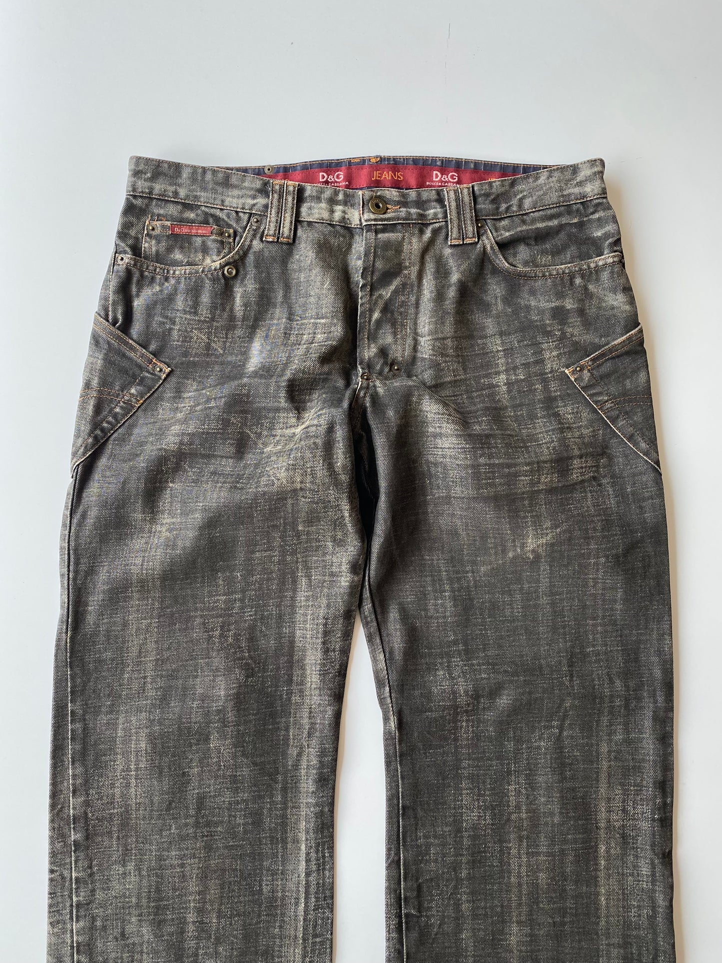 Dolce & Gabbana 2003-2004 Baggy Charcoal Denim Jeans