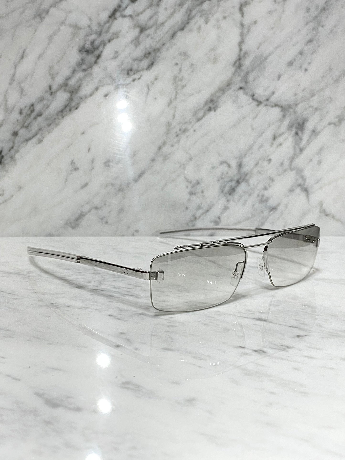 Dior Homme 2000 Aviator Silver Frame Gradient Sunglasses