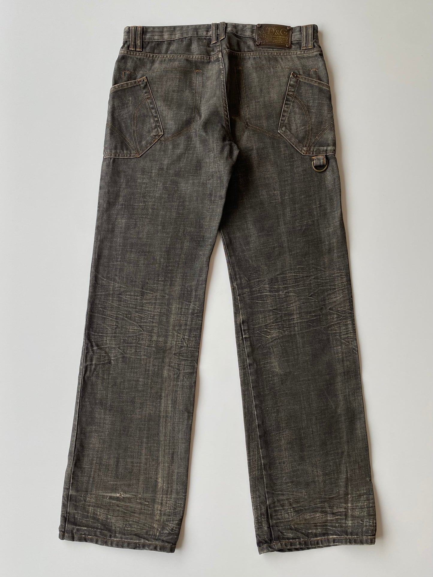 Dolce & Gabbana 2003-2004 Baggy Charcoal Denim Jeans