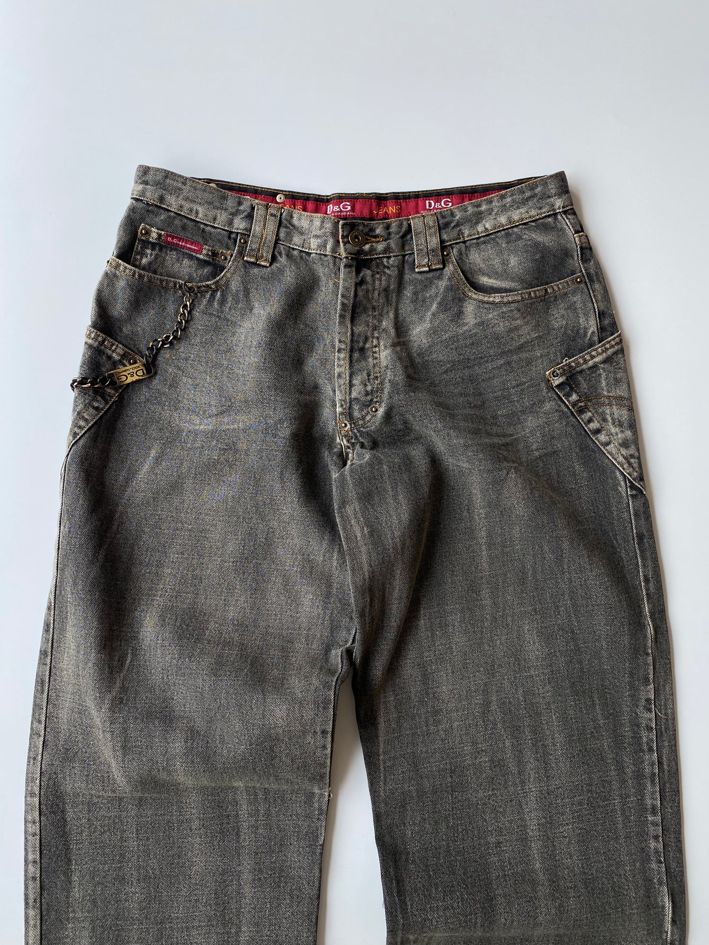 Dolce & Gabbana 2003-2004 Baggy Charcoal Denim Jeans – Obsidian